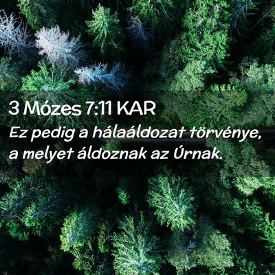 Picture 02 - 3 Mózes 7:11 KAR - Ez pedig a hálaáldozat törvénye, a melyet - Bible Verse Picture