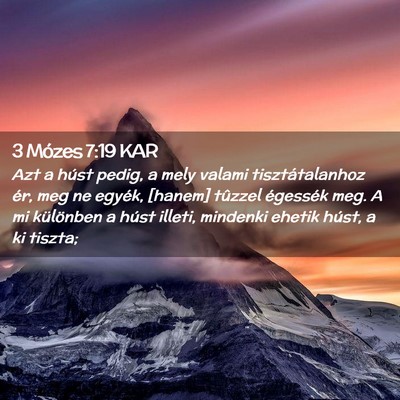 Picture 02 - 3 Mózes 7:19 KAR - Azt a húst pedig, a mely valami tisztátalanhoz - Bible Verse Picture