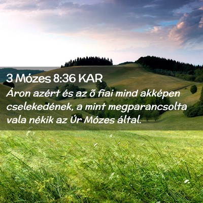 Picture 02 - 3 Mózes 8:36 KAR - Áron azért és az õ fiai mind akképen - Bible Verse Picture