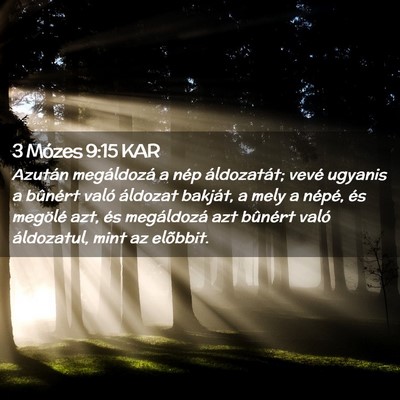 Picture 02 - 3 Mózes 9:15 KAR - Azután megáldozá a nép áldozatát; vevé - Bible Verse Picture