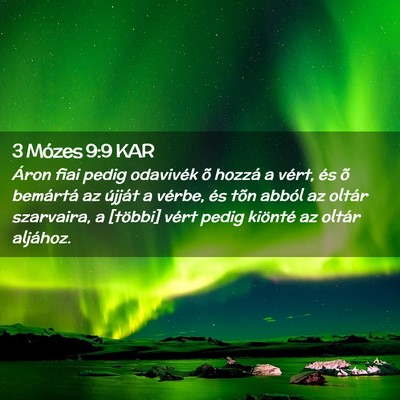 Picture 02 - 3 Mózes 9:9 KAR - Áron fiai pedig odavivék õ hozzá a vért, és - Bible Verse Picture