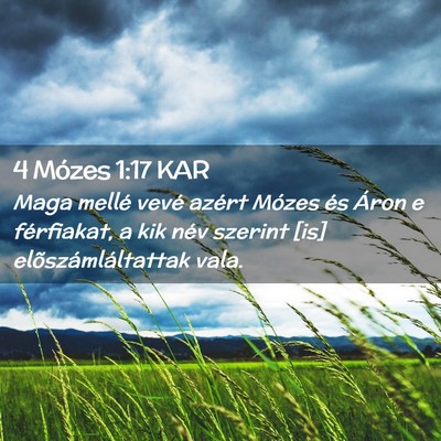 Picture 02 - 4 Mózes 1:17 KAR - Maga mellé vevé azért Mózes és Áron e - Bible Verse Picture