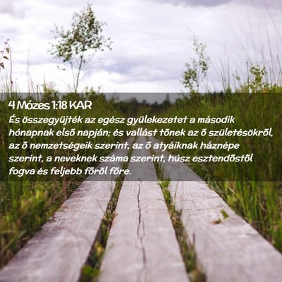 Picture 02 - 4 Mózes 1:18 KAR - És összegyüjték az egész gyülekezetet a - Bible Verse Picture