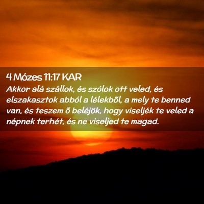 Picture 02 - 4 Mózes 11:17 KAR - Akkor alá szállok, és szólok ott veled, és - Bible Verse Picture