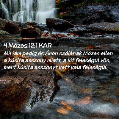 Picture 02 - 4 Mózes 12:1 KAR - Miriám pedig és Áron szólának Mózes ellen a - Bible Verse Picture