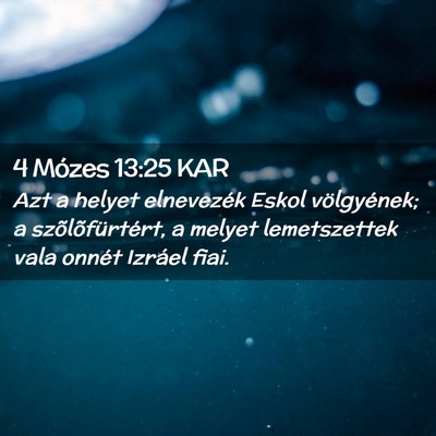 Picture 02 - 4 Mózes 13:25 KAR - Azt a helyet elnevezék Eskol völgyének; a - Bible Verse Picture