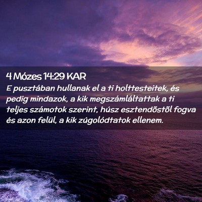 Picture 02 - 4 Mózes 14:29 KAR - E pusztában hullanak el a ti holttesteitek, és - Bible Verse Picture