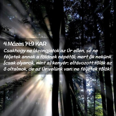 Picture 02 - 4 Mózes 14:9 KAR - Csakhogy ne lázongjatok az Úr ellen, se ne - Bible Verse Picture