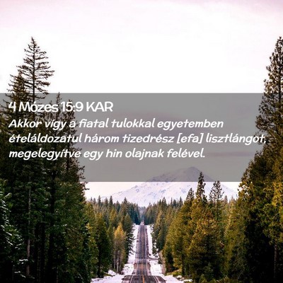 Picture 02 - 4 Mózes 15:9 KAR - Akkor vígy a fiatal tulokkal egyetemben - Bible Verse Picture