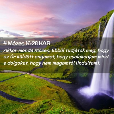 Picture 02 - 4 Mózes 16:28 KAR - Akkor monda Mózes: Ebbõl tudjátok meg, hogy az - Bible Verse Picture