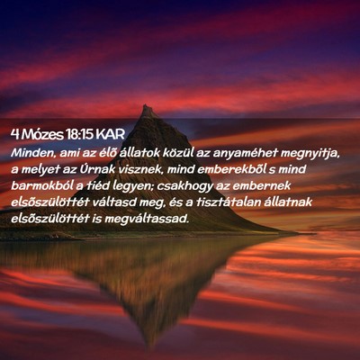 Picture 02 - 4 Mózes 18:15 KAR - Minden, ami az élõ állatok közül az - Bible Verse Picture