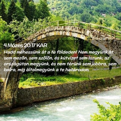 Picture 02 - 4 Mózes 20:17 KAR - Hadd mehessünk át a te földeden! Nem megyünk - Bible Verse Picture