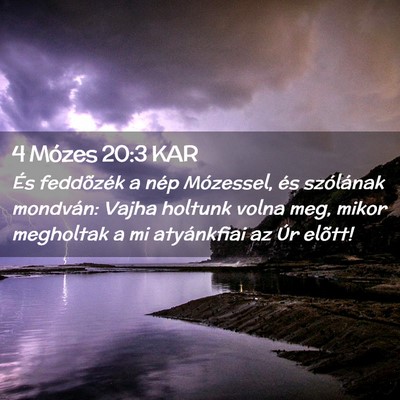 Picture 02 - 4 Mózes 20:3 KAR - És feddõzék a nép Mózessel, és szólának - Bible Verse Picture