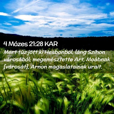 Picture 02 - 4 Mózes 21:28 KAR - Mert tûz jött ki Hesbonból, láng Szíhon - Bible Verse Picture