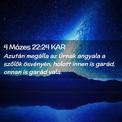 Picture 02 - 4 Mózes 22:24 KAR - Azután megálla az Úrnak angyala a szõlõk - Bible Verse Picture