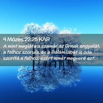 Picture 02 - 4 Mózes 22:25 KAR - A mint meglátá a szamár az Úrnak angyalát, a - Bible Verse Picture