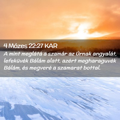 Picture 02 - 4 Mózes 22:27 KAR - A mint meglátá a szamár az Úrnak angyalát, - Bible Verse Picture