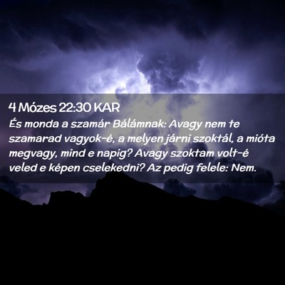 Picture 02 - 4 Mózes 22:30 KAR - És monda a szamár Bálámnak: Avagy nem te - Bible Verse Picture