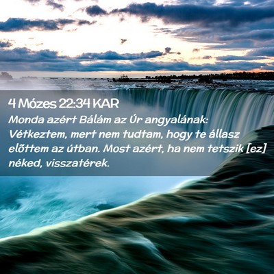 Picture 02 - 4 Mózes 22:34 KAR - Monda azért Bálám az Úr angyalának: - Bible Verse Picture