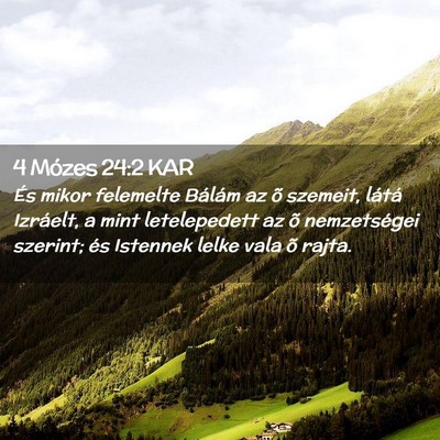 Picture 02 - 4 Mózes 24:2 KAR - És mikor felemelte Bálám az õ szemeit, látá - Bible Verse Picture