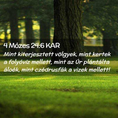 Picture 02 - 4 Mózes 24:6 KAR - Mint kiterjesztett völgyek, mint kertek a - Bible Verse Picture