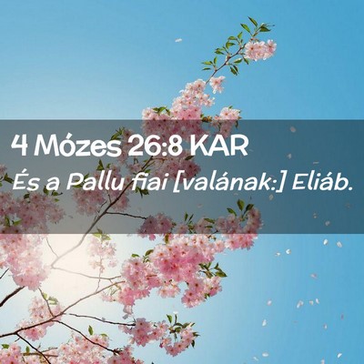 Picture 02 - 4 Mózes 26:8 KAR - És a Pallu fiai [valának:] - Bible Verse Picture