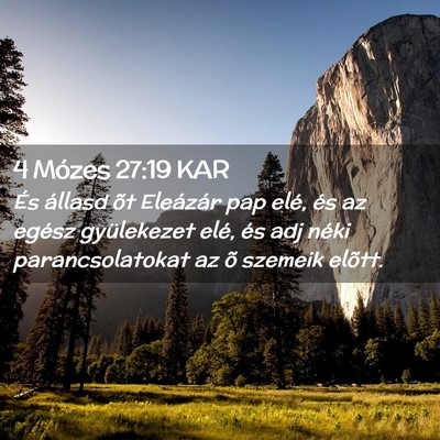 Picture 02 - 4 Mózes 27:19 KAR - És állasd õt Eleázár pap elé, és az egész - Bible Verse Picture