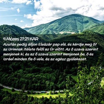 Picture 02 - 4 Mózes 27:21 KAR - Azután pedig álljon Eleázár pap elé, és - Bible Verse Picture