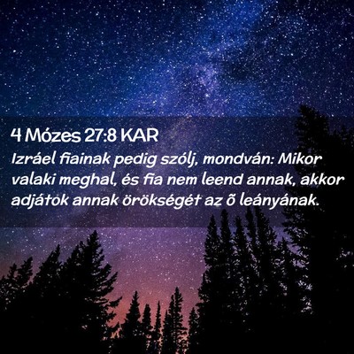 Picture 02 - 4 Mózes 27:8 KAR - Izráel fiainak pedig szólj, mondván: Mikor - Bible Verse Picture