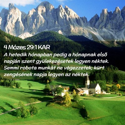 Picture 02 - 4 Mózes 29:1 KAR - A hetedik hónapban pedig a hónapnak elsõ - Bible Verse Picture