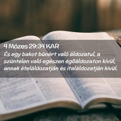 Picture 02 - 4 Mózes 29:34 KAR - És egy bakot bûnért való áldozatul, a - Bible Verse Picture