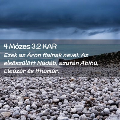 Picture 02 - 4 Mózes 3:2 KAR - Ezek az Áron fiainak nevei: Az elsõszülött - Bible Verse Picture
