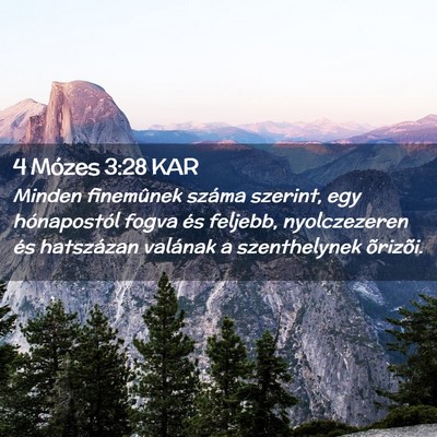 Picture 02 - 4 Mózes 3:28 KAR - Minden finemûnek száma szerint, egy - Bible Verse Picture