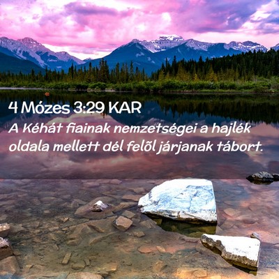 Picture 02 - 4 Mózes 3:29 KAR - A Kéhát fiainak nemzetségei a hajlék oldala - Bible Verse Picture
