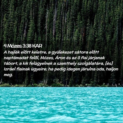 Picture 02 - 4 Mózes 3:38 KAR - A hajlék elõtt keletre, a gyülekezet sátora - Bible Verse Picture