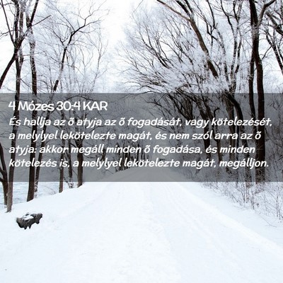 Picture 02 - 4 Mózes 30:4 KAR - És hallja az õ atyja az õ fogadását, vagy - Bible Verse Picture