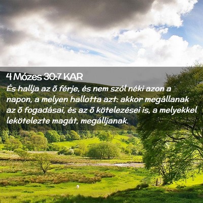 Picture 02 - 4 Mózes 30:7 KAR - És hallja az õ férje, és nem szól néki azon - Bible Verse Picture
