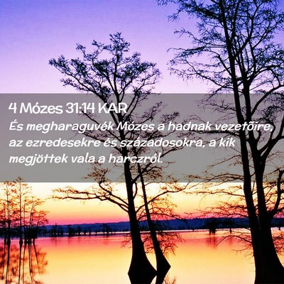 Picture 02 - 4 Mózes 31:14 KAR - És megharaguvék Mózes a hadnak vezetõire, az - Bible Verse Picture