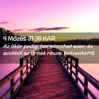 Picture 02 - 4 Mózes 31:38 KAR - Az ökör pedig: harminczhat ezer; és azokból - Bible Verse Picture