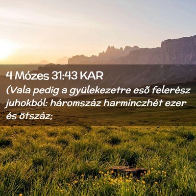 Picture 02 - 4 Mózes 31:43 KAR - (Vala pedig a gyülekezetre esõ felerész - Bible Verse Picture