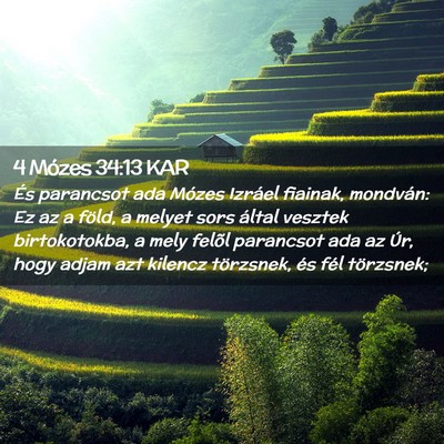 Picture 02 - 4 Mózes 34:13 KAR - És parancsot ada Mózes Izráel fiainak, - Bible Verse Picture