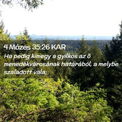 Picture 02 - 4 Mózes 35:26 KAR - Ha pedig kimegy a gyilkos az õ - Bible Verse Picture