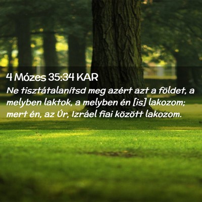 Picture 02 - 4 Mózes 35:34 KAR - Ne tisztátalanítsd meg azért azt a földet, a - Bible Verse Picture