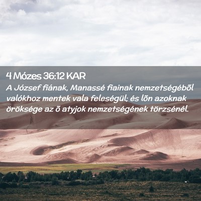 Picture 02 - 4 Mózes 36:12 KAR - A József fiának, Manassé fiainak - Bible Verse Picture
