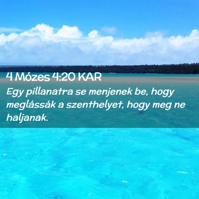 Picture 02 - 4 Mózes 4:20 KAR - Egy pillanatra se menjenek be, hogy meglássák a - Bible Verse Picture