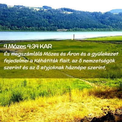 Picture 02 - 4 Mózes 4:34 KAR - És megszámlálá Mózes és Áron és a - Bible Verse Picture