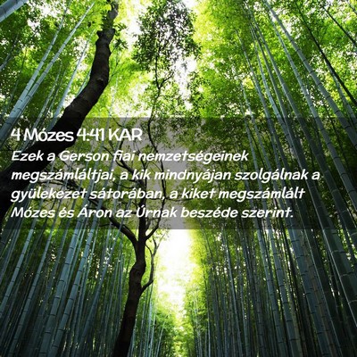 Picture 02 - 4 Mózes 4:41 KAR - Ezek a Gerson fiai nemzetségeinek - Bible Verse Picture