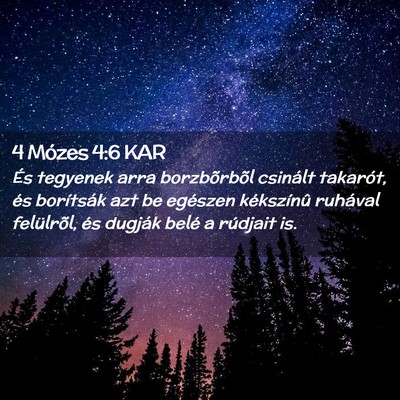 Picture 02 - 4 Mózes 4:6 KAR - És tegyenek arra borzbõrbõl csinált takarót, - Bible Verse Picture