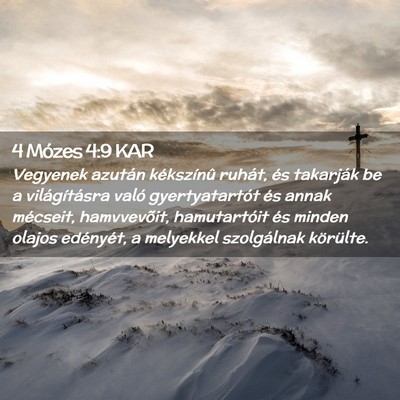 Picture 02 - 4 Mózes 4:9 KAR - Vegyenek azután kékszínû ruhát, és - Bible Verse Picture