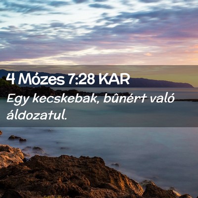 Picture 02 - 4 Mózes 7:28 KAR - Egy kecskebak, bûnért való - Bible Verse Picture